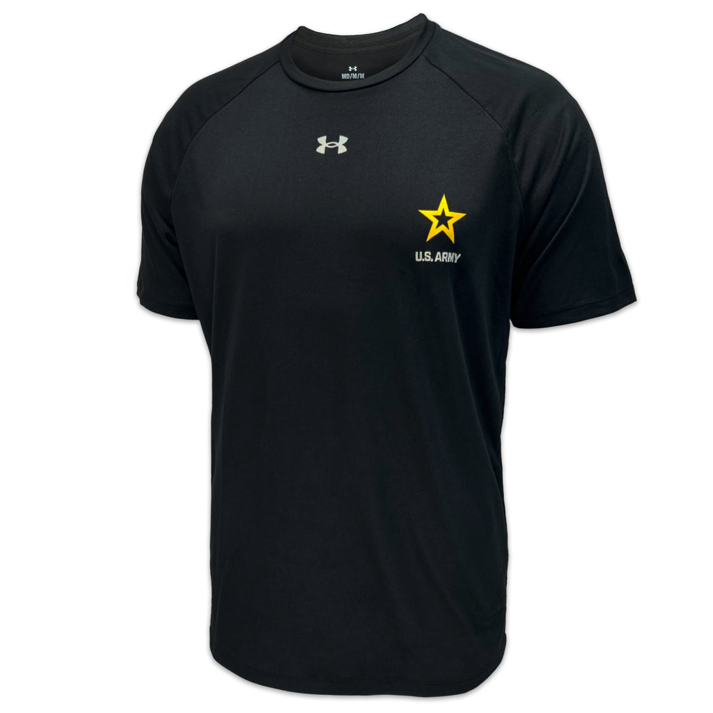 Army Under Armour Left Chest Star Tech T-Shirt (Black)