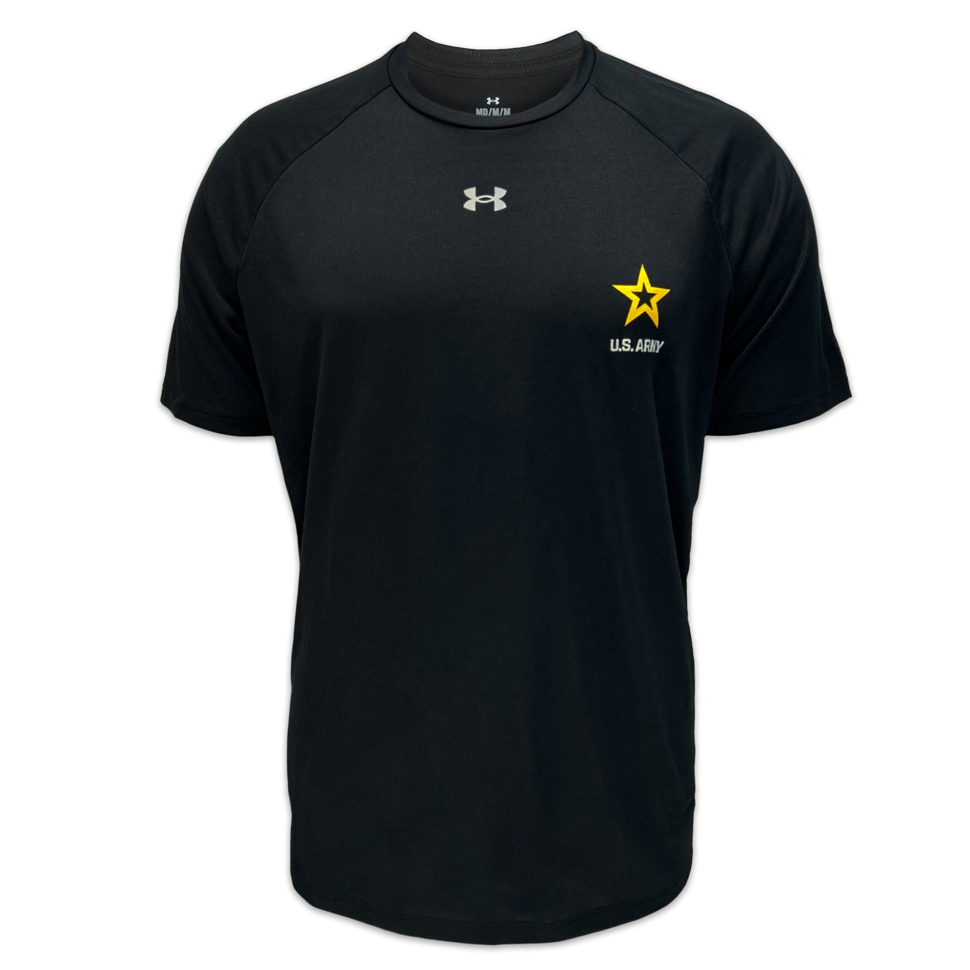 Army Under Armour Left Chest Star Tech T-Shirt (Black