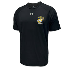 Load image into Gallery viewer, Marines Under Armour Left Chest EGA Tech T-Shirt (Black)