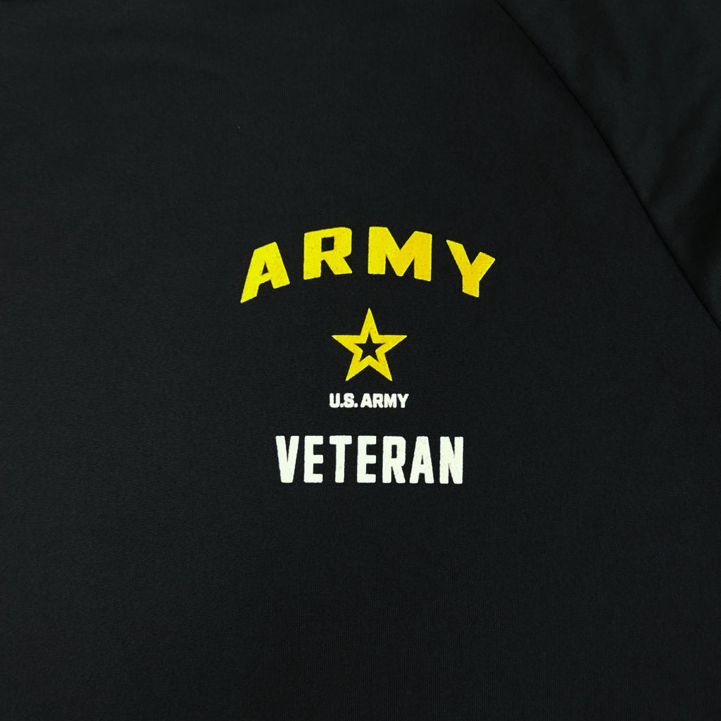 Army Under Armour Left Chest Star Veteran Tech T-Shirt (Black)