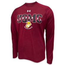 Load image into Gallery viewer, USMC Under Armour Semper Fi EGA Tech Long Sleeve T-Shirt (Cardinal)