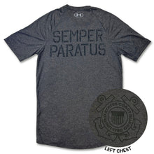 Load image into Gallery viewer, Coast Guard Under Armour Semper Paratus Tech T-Shirt (Charcoal)