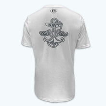 Load image into Gallery viewer, Navy Under Armour Anchor Silent Service Performance Cotton T-Shirt (White)