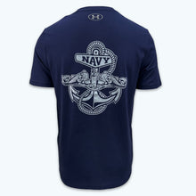 Load image into Gallery viewer, Navy Under Armour 2023 Rivalry Anchor Silent Service Performance Cotton T-Shirt (Navy)