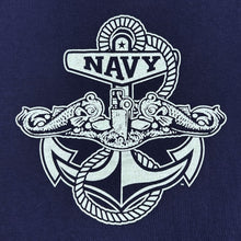 Load image into Gallery viewer, Navy Under Armour Anchor Silent Service Performance Cotton T-Shirt (Navy)
