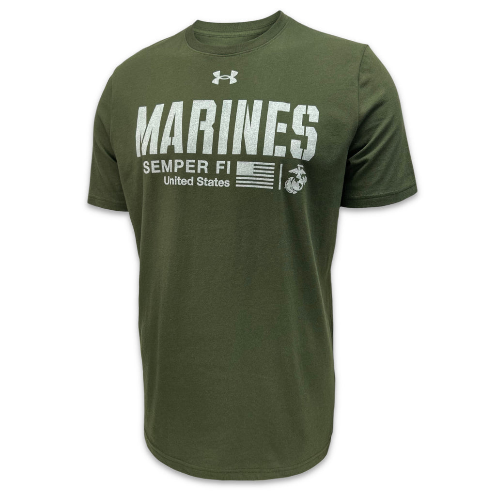 Marines Under Armour Semper Fi Performance Cotton T-Shirt (OD Green)