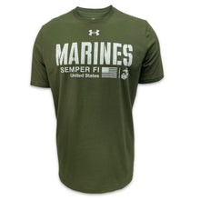 Load image into Gallery viewer, Marines Under Armour Semper Fi Performance Cotton T-Shirt (OD Green)