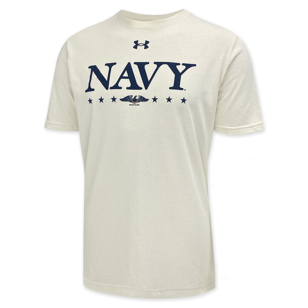 Navy Under Armour 2025 Rivalry Navy Eagle Cotton T-Shirt (Stone)