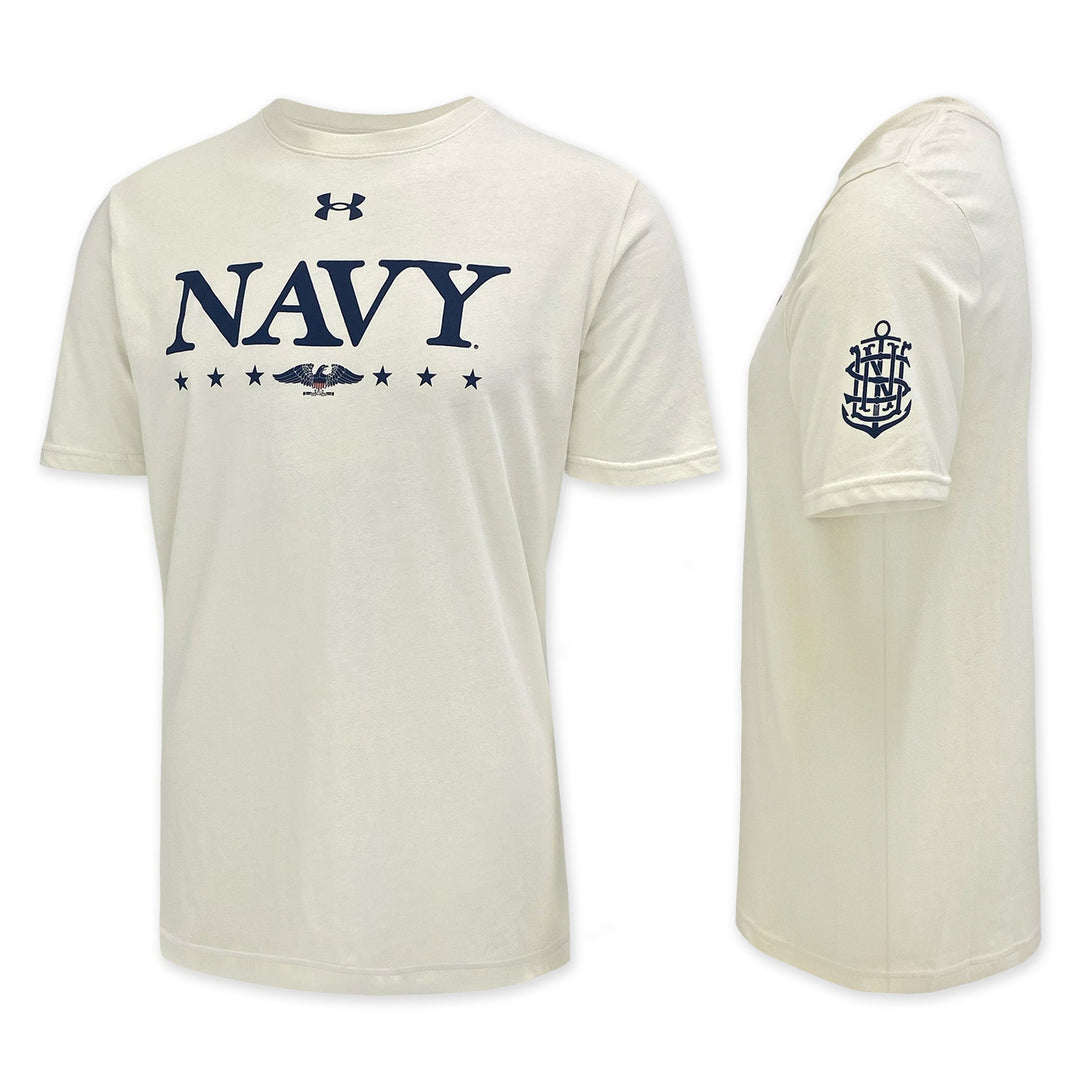 Under Armour Navy Eagle Cotton T-Shirt (Stone)
