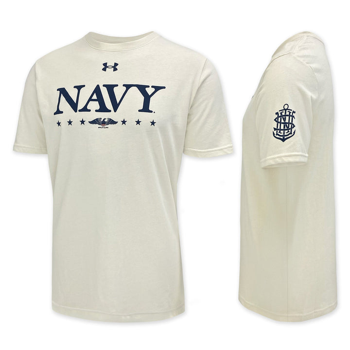 Under Armour Navy Eagle Cotton T-Shirt (Stone)