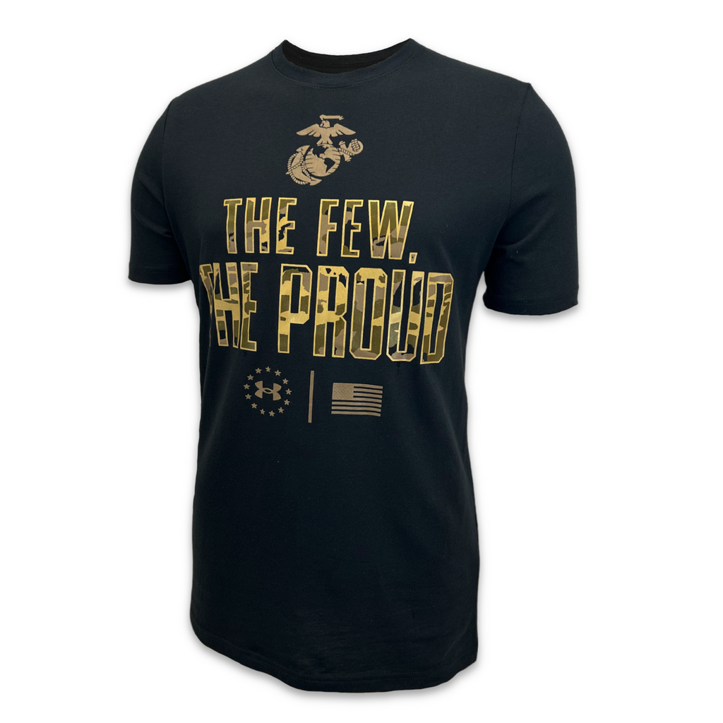 Marines Under Armour The Few The Proud Camo Cotton T-Shirt (Black)