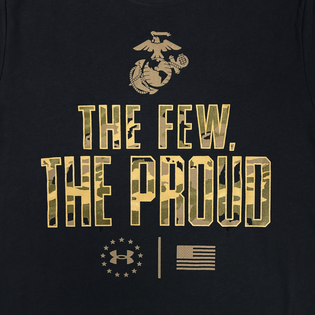 Marines Under Armour The Few The Proud Camo Cotton T-Shirt (Black)