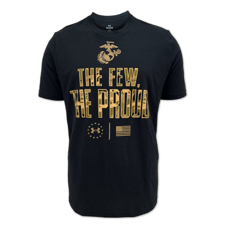 Marines Under Armour The Few The Proud Camo Cotton T-Shirt (Black)