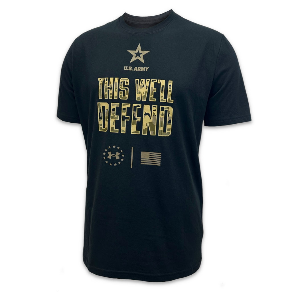 Army Under Armour This We'll Defend Camo Cotton T-Shirt (Black)