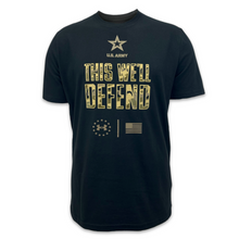Load image into Gallery viewer, Army Under Armour This We&#39;ll Defend Camo Cotton T-Shirt (Black)
