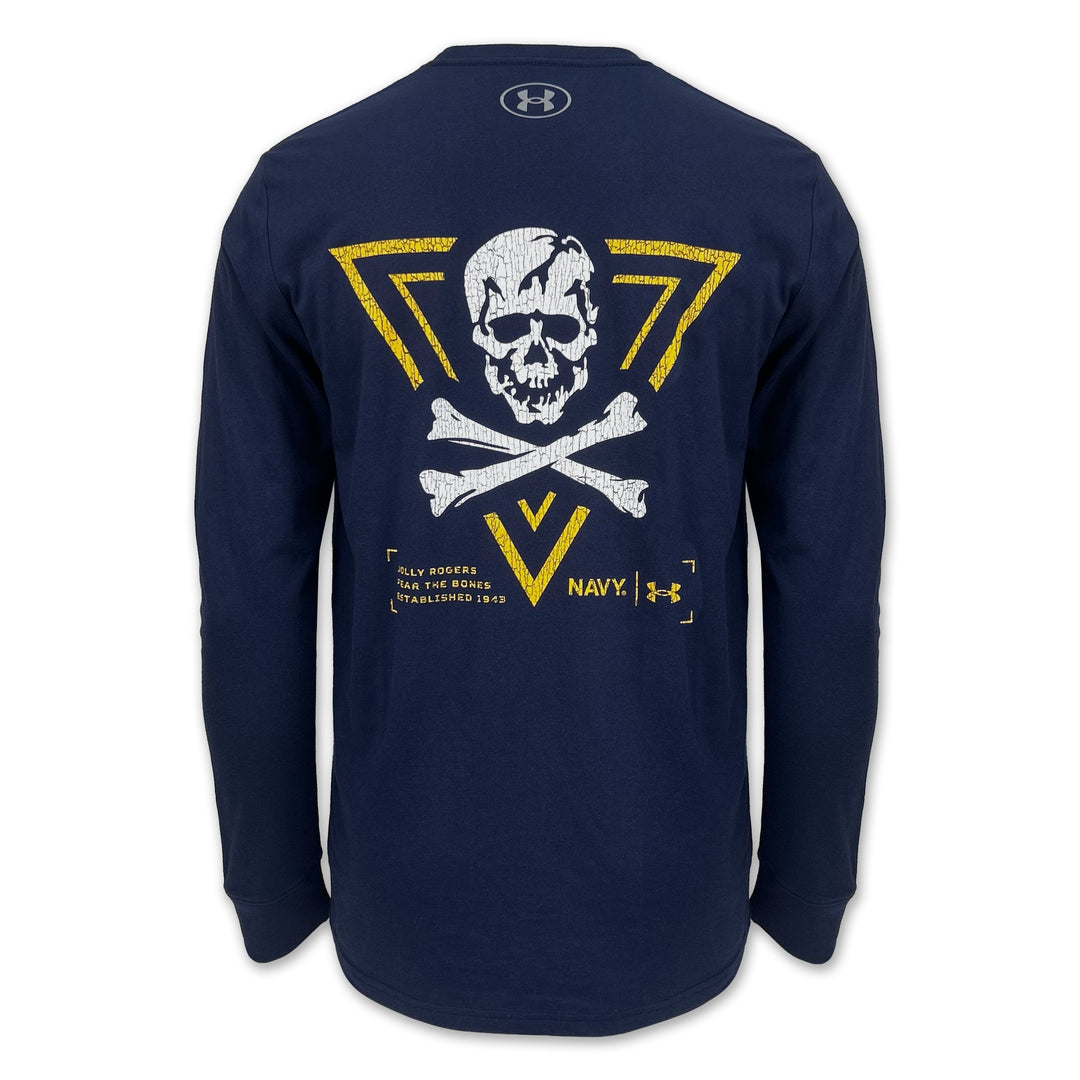 Navy Under Armour 2-Sided Jolly Rogers Fear the Bones Triangle Long Sleeve T-Shirt (Navy)