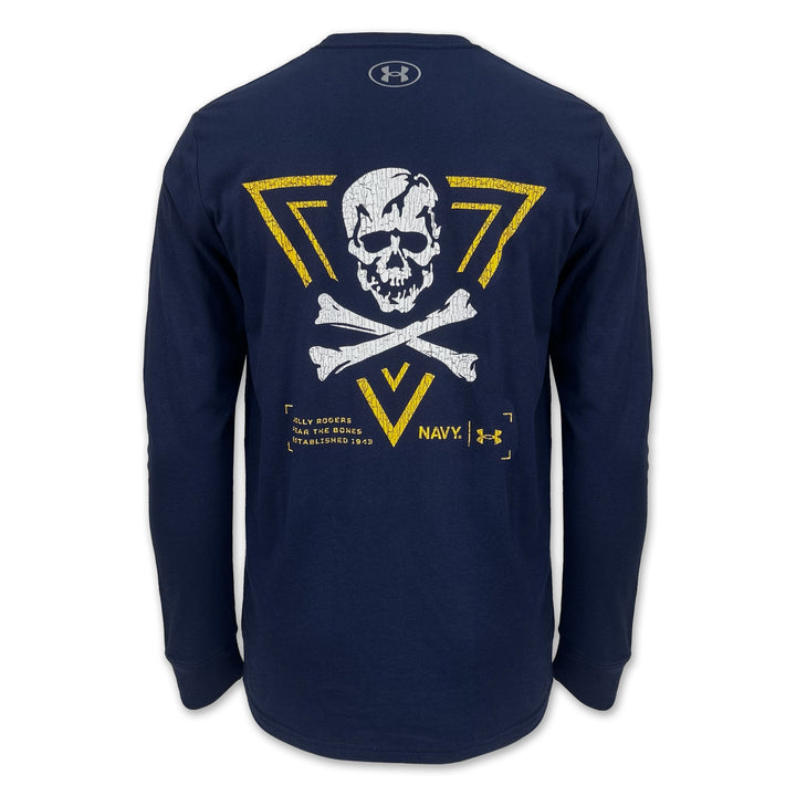 Navy Under Armour 2-Sided Jolly Rogers Fear the Bones Triangle Long Sleeve T-Shirt (Navy)