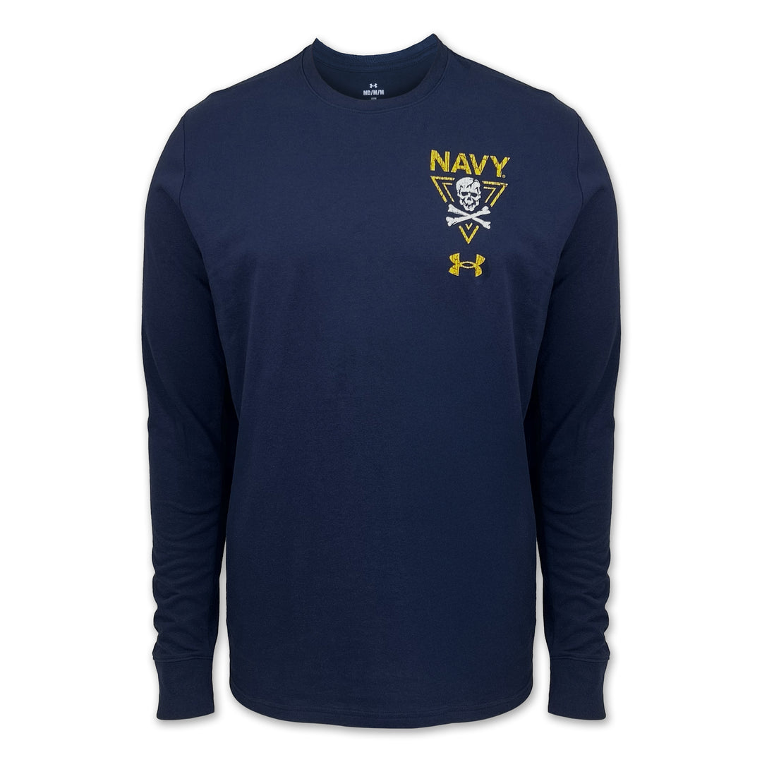 Navy Under Armour 2-Sided Jolly Rogers Fear the Bones Triangle Long Sleeve T-Shirt (Navy)