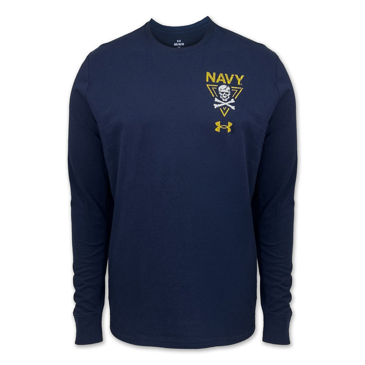 Navy Under Armour 2-Sided Jolly Rogers Fear the Bones Triangle Long Sleeve T-Shirt (Navy)