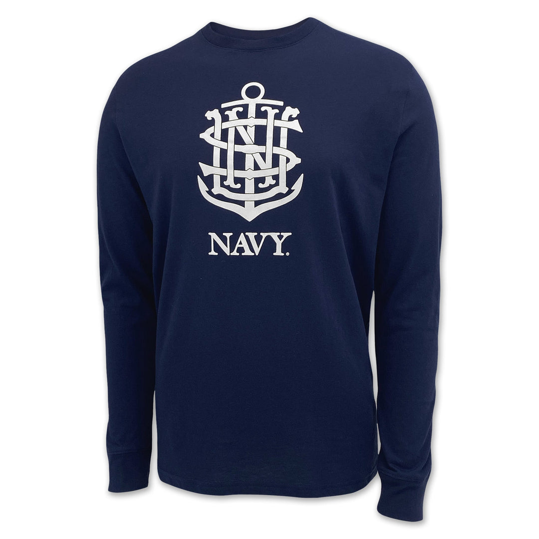 Navy Anchor Under Armour Performance Cotton LS T-Shirt (Navy)