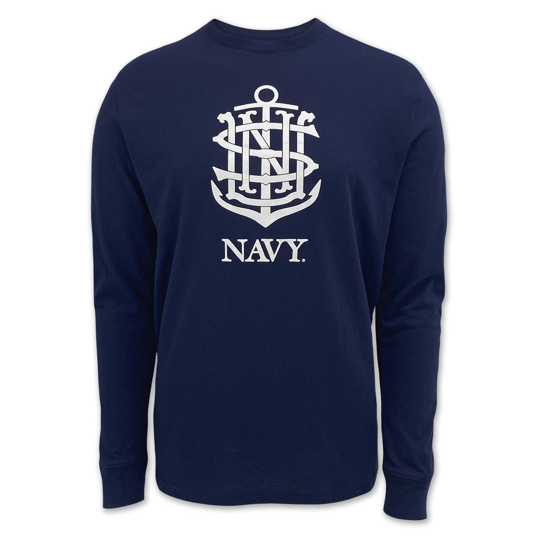 Navy Anchor Under Armour Performance Cotton LS T-Shirt (Navy)
