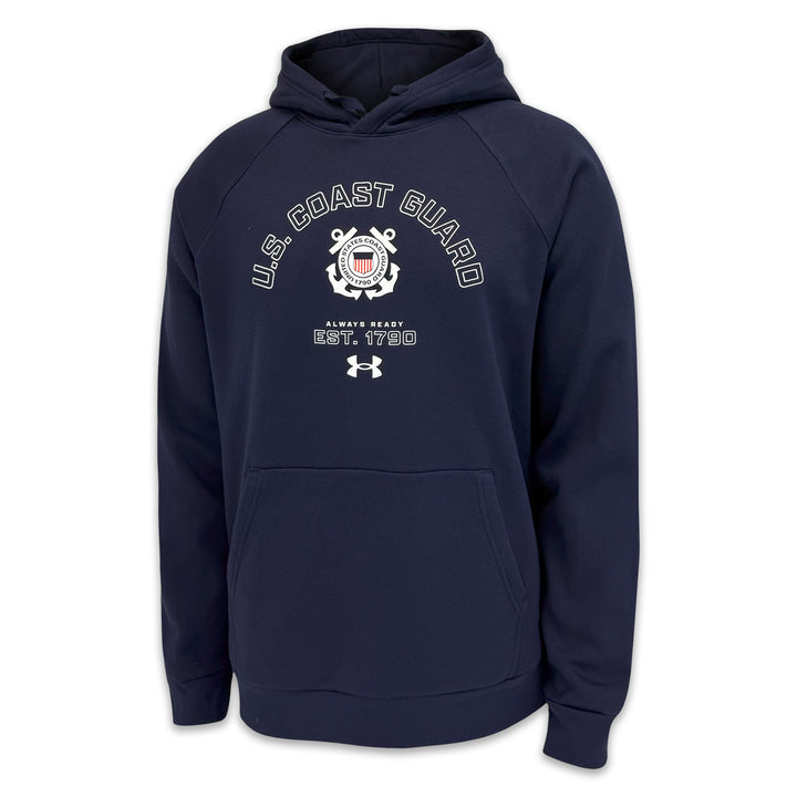 Coast Guard Under Armour Always Ready Rival Fleece Hood (Navy)
