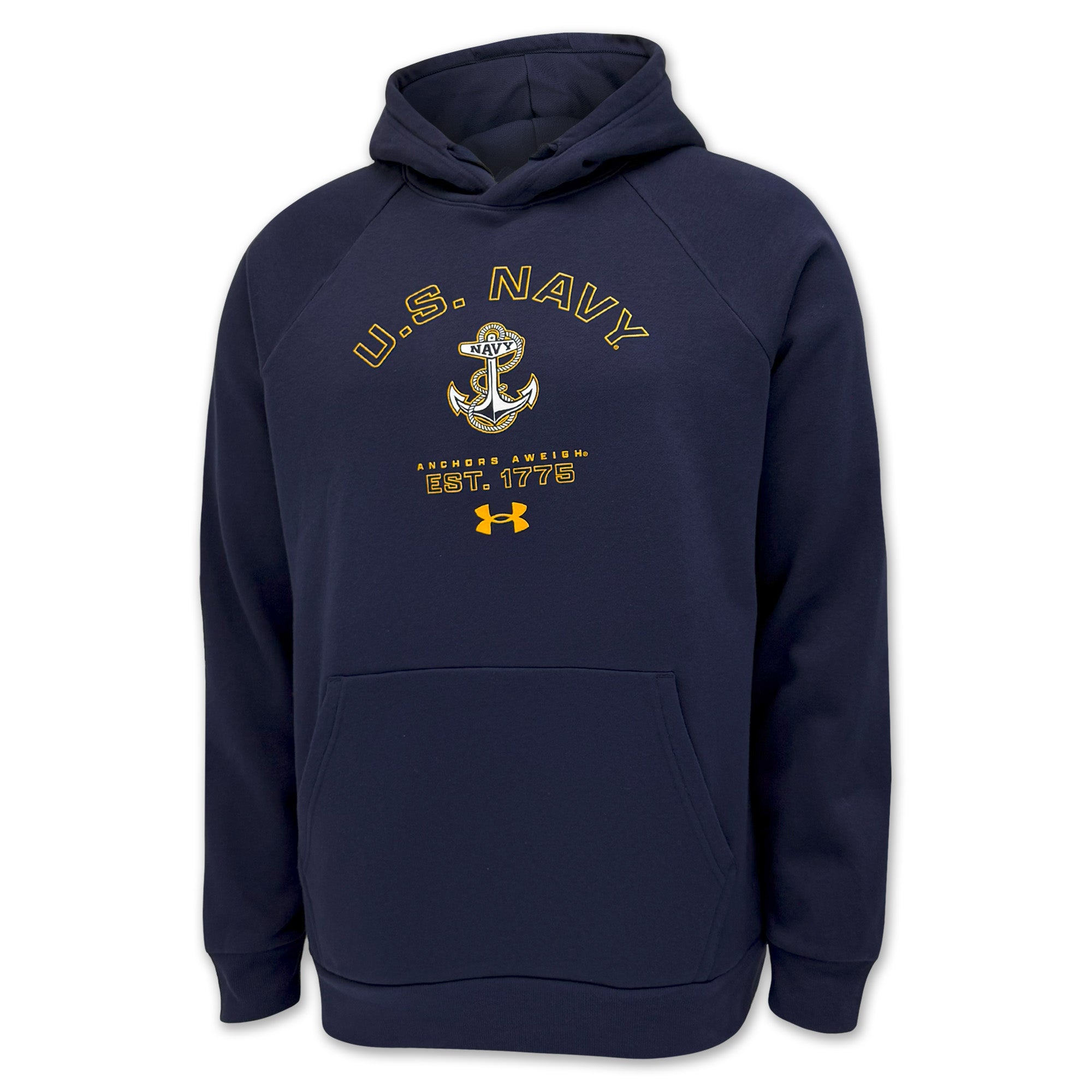 Navy Under Armour Anchors Aweigh Rival Fleece Hood (Navy)