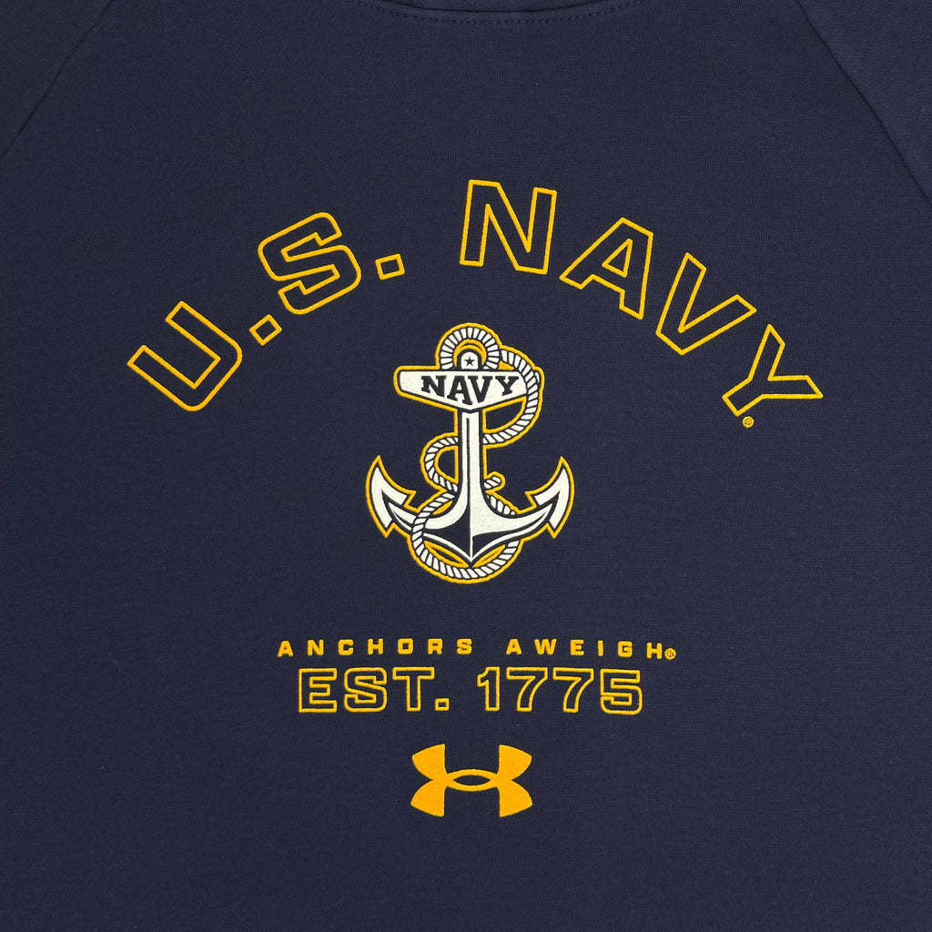 Navy Under Armour Anchors Aweigh Rival Fleece Hood (Navy)