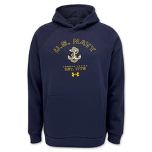 Load image into Gallery viewer, Navy Under Armour Anchors Aweigh Rival Fleece Hood (Navy)