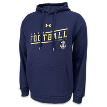 Load image into Gallery viewer, Navy Football Under Armour Sideline Cotton Fleece Hood (Navy)