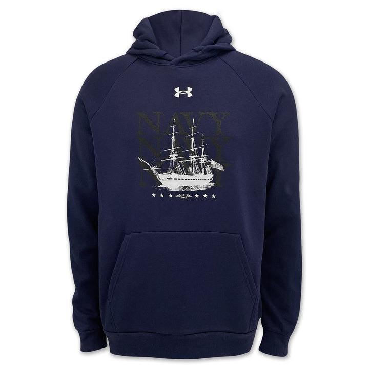 Under Armour Navy Ship Rival Fleece Hood (Navy)