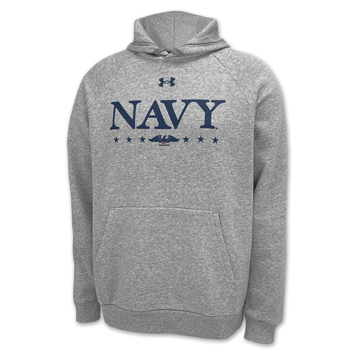 Navy Under Armour 2025 Rivalry Navy Eagle Rival Fleece Hood (Grey)