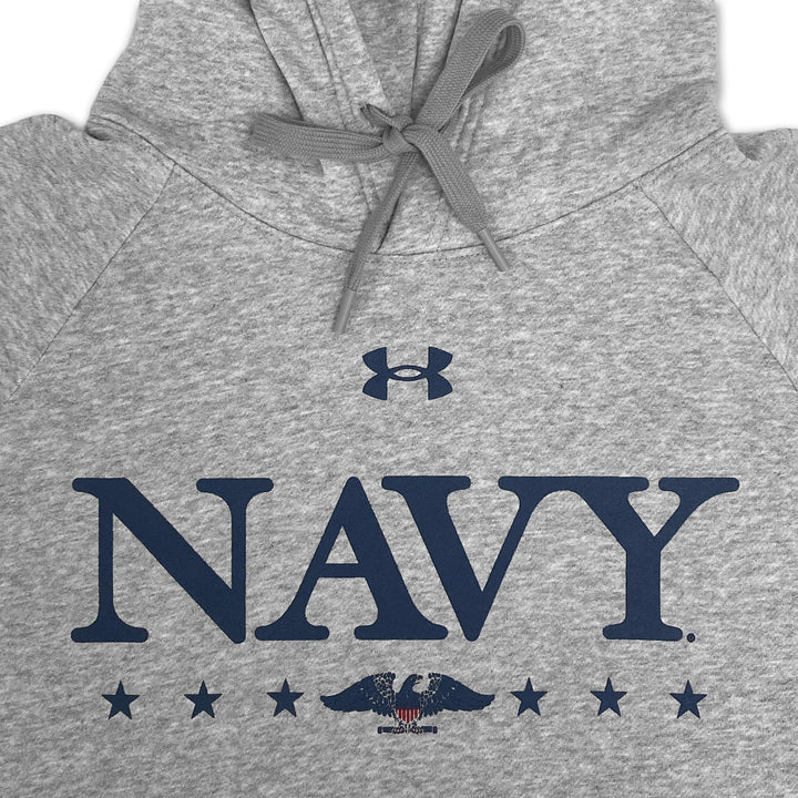 Under Armour Navy Eagle Rival Fleece Hood (Grey)