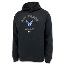 Load image into Gallery viewer, Air Force Under Armour Fly Fight Win Rival Fleece Hood (Black)