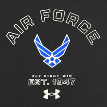 Load image into Gallery viewer, Air Force Under Armour Fly Fight Win Tech Stretch T-Shirt (Black)