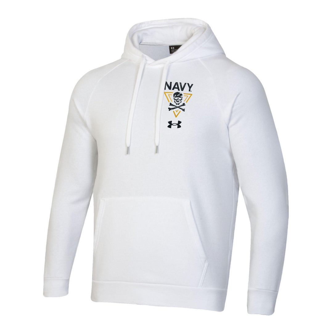 Navy Under Armour 2-Sided Fear the Bones Fleece Hood (White)