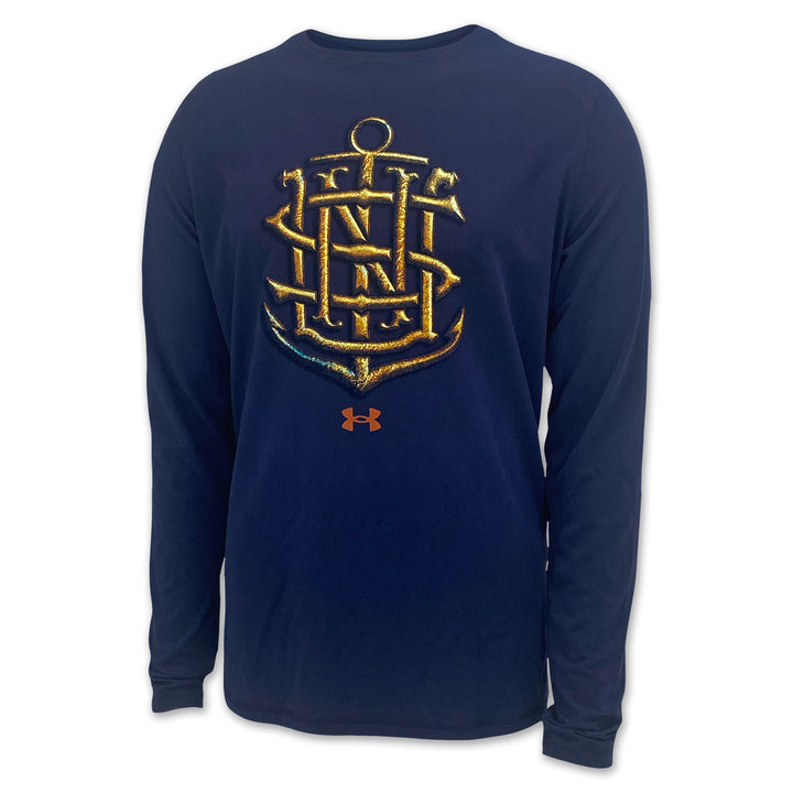 Navy Under Armour 2025 Rivalry Navy Anchor Tech LS T-Shirt (Navy)