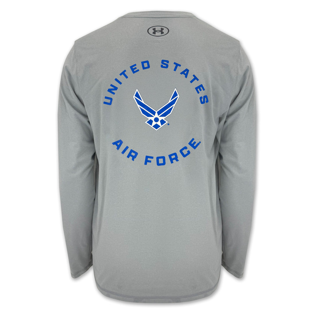 United States Air Force Wings Under Armour Tech Long Sleeve T-Shirt (Grey)