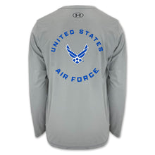 Load image into Gallery viewer, United States Air Force Wings Under Armour Tech Long Sleeve T-Shirt (Grey)
