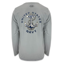 Load image into Gallery viewer, United States Navy Anchor Under Armour Tech Long Sleeve T-Shirt (Grey)