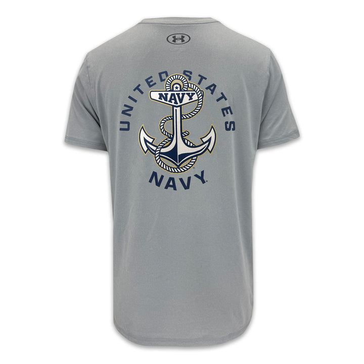 United States Navy Anchor Under Armour Tech T-Shirt (Grey)