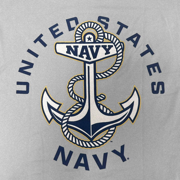 United States Navy Anchor Under Armour Tech Long Sleeve T-Shirt (Grey)