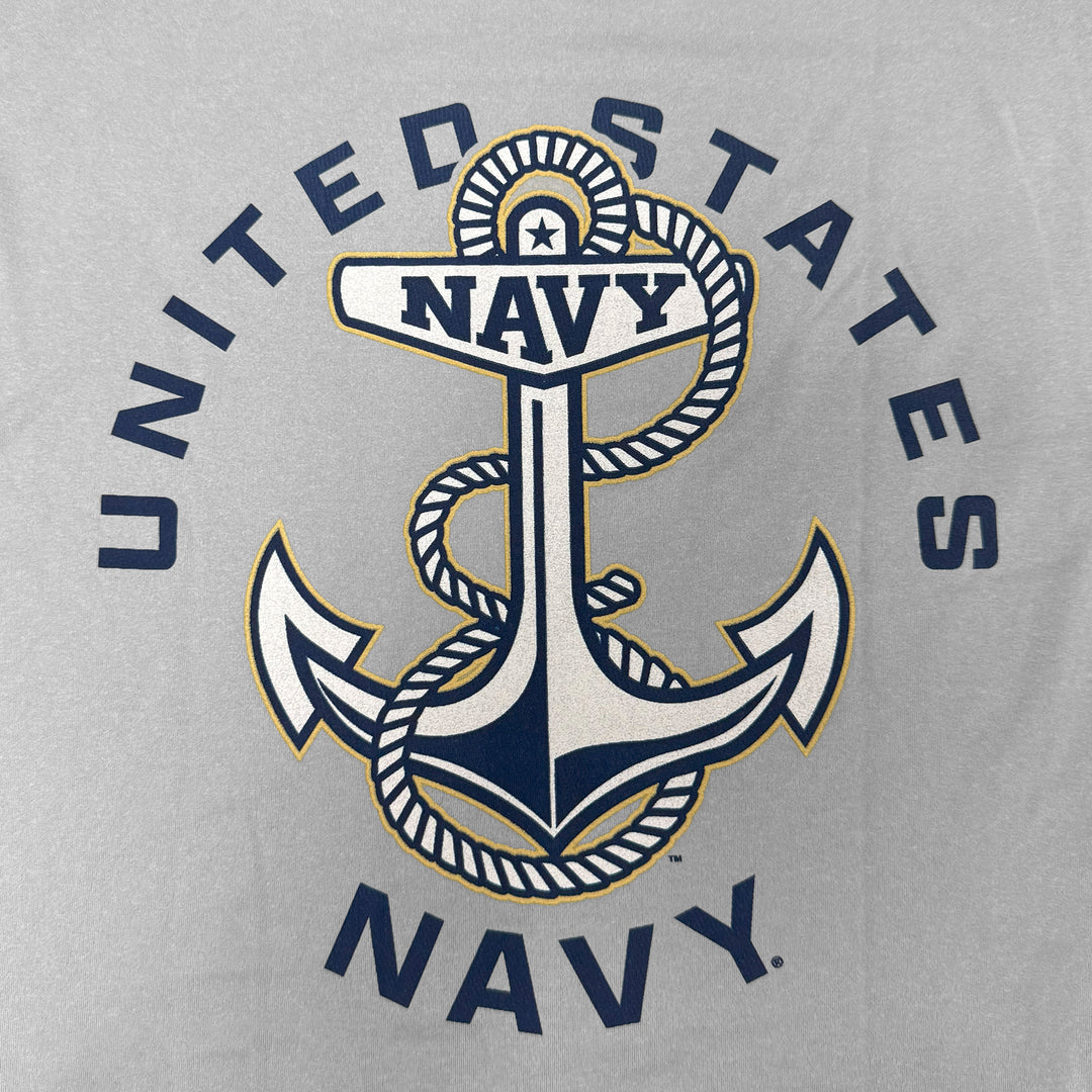 United States Navy Anchor Under Armour Tech T-Shirt (Grey)