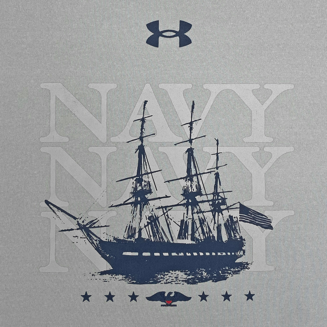Navy Under Armour 2025 Rivalry Navy Ship Tech T-Shirt (Grey)