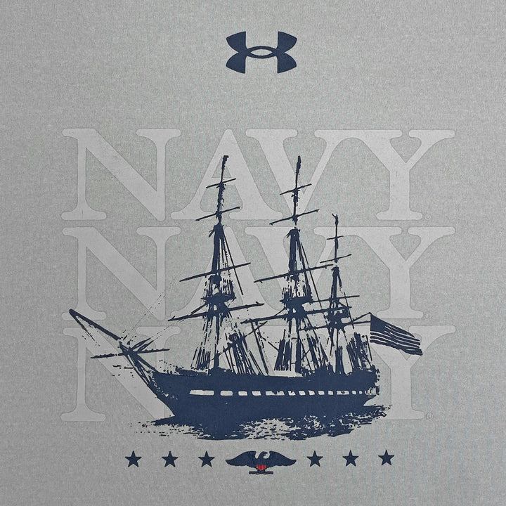 Navy Under Armour 2025 Rivalry Navy Ship Tech T-Shirt (Grey)