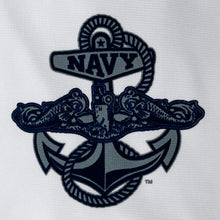 Load image into Gallery viewer, Navy Under Armour Silent Service Fleece Hood (White)