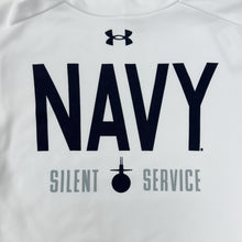 Load image into Gallery viewer, Navy Under Armour Silent Service Fleece Hood (White)