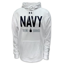 Load image into Gallery viewer, Navy Under Armour Silent Service Fleece Hood (White)