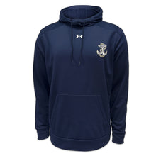 Load image into Gallery viewer, Navy Under Armour Left Chest Anchor Armour Fleece Hood (Navy)