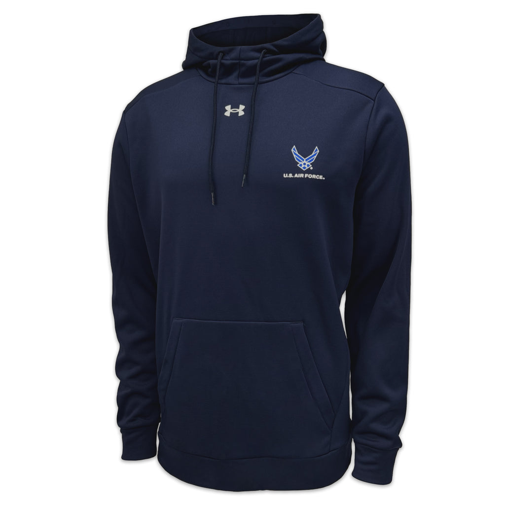 Air Force Under Armour Left Chest Wings Armour Fleece Hood (Navy)